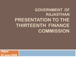 Memorandum to the 13th Finance Commission