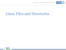 Linux Files and Directories - INASP