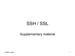 SSH / SSL - School of Computing and Engineering