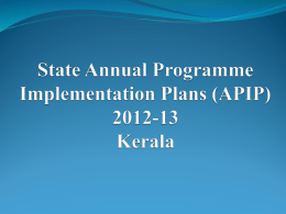 State Annual Programme Implementation Plans (APIP) 2012
