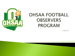 OHSAA OBSERVERS PROGRAM