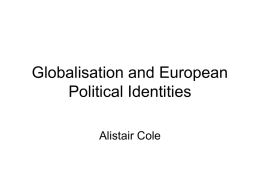 Globalisation and European Political Identities