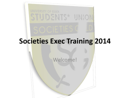Societies Exec Training 2014
