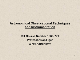Lecture 14-X-ray Astronomy