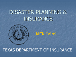 INSURANCE & DISASTERS