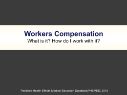 Workers Compensation - Pesticide Health Effects Medical