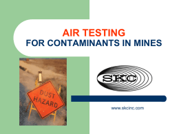 UPDATE ON AIR SAMPLING ISSUES IN MINING