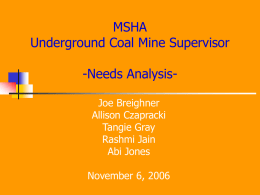 MSHA Performance Analysis Briefing Report Presentation