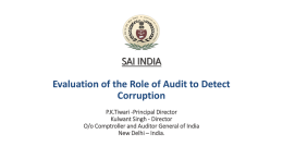SAI INDIA Evaluation of the Role of Audit to Detect