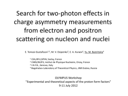 Search for two-photon effects in charge asymmetry