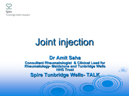 Joint injection - Spire Healthcare, UK Private hospital