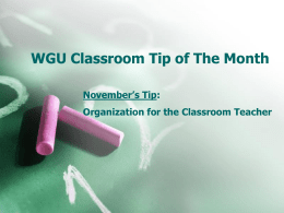 Classroom Expectations - Western Governors University