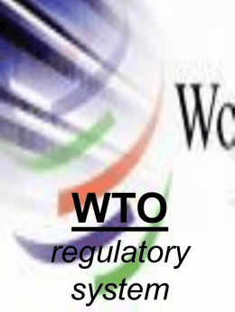 WTO - regulatory systems