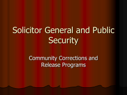 Solicitor General and Public Security