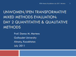 UNWOMEN/IPEN Transformative Mixed Methods Evaluation: Day 2