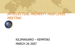 INTERLLECTUAL PROPERTY HIGH LEVEL MEETING