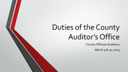 Duties of the County Auditor’s Office
