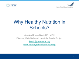 Why Healthy Nutrition in Schools?