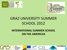 GRAZ UNIVERSITY SUMMER SCHOOL 2012