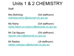 U3 & 4 CHEMISTRY - Wellington Secondary College