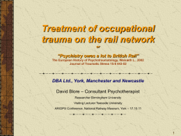 Treatment of occupational trauma on the rail network