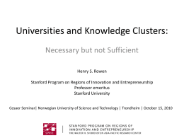 Universities and Knowledge Clusters: