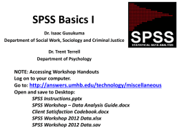 Using SPSS - University of Mary Hardin–Baylor