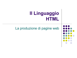 Il Linguaggio HTML