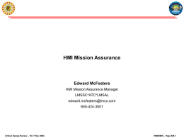HMI Mission PDR
