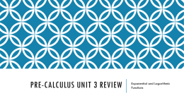 Pre-Calculus Unit 3 Review