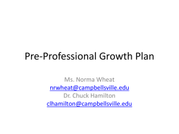 Pre-Professional Growth Plan