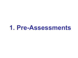 Reflective Pre-Assessments and Formative Assessments