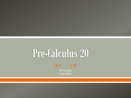 Pre-Calculus 20
