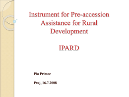 Pre-accession Assistance for Rural Development IPARD