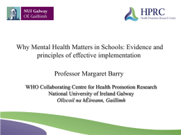 Mental Health Promotion in Schools: Evidence of Effectiveness