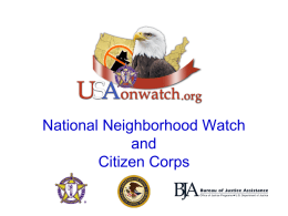 National Neighborhood Watch and Citizen Corps