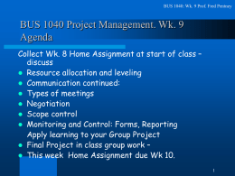 BUS 4017- Project Management
