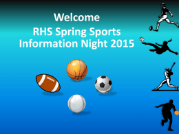 Welcome RHS Fall Sports Information