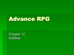 Advance RPG - FVTC IT | Home