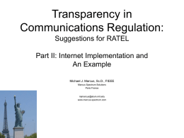 Transparency in Communications Regulation: Suggestions for