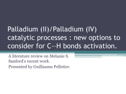 Palladium (II)/Palladium (IV) catalytic processes : new