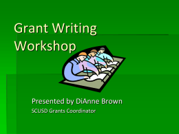 Grant Writing Workshop - Sacramento City Unified School