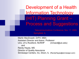 Development of a Health Information Technology Planning