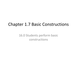 Chapter 1.7 Basic Constructions