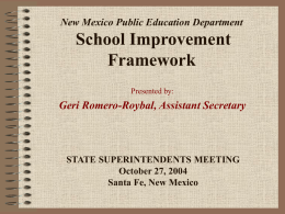 New Mexico Public Education Department Presentation to