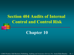 Internal Control and Control Risk