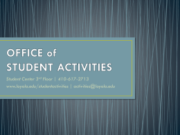OFFICE of STUDENT ACTIVITIES