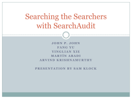 Searching the Searchers with SearchAudit