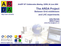 The ARDA project