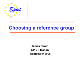 Choosing a reference group - European Centre for Disease